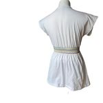 Renee C . Organic Cotton V-Neck Smocked Waist Top, Sz S Photo 3