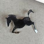 Vintage Sterling Silver Navajo Native American Horse Pony Brooch Signed Verj N. Photo 2