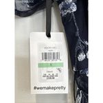 Kensie  Navy Blue Embroidered Mesh Dress Sheer Overlay Floral Midi - Size 8 Photo 6