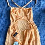 Abercrombie & Fitch Yellow Lace Up Back Midi Dress with Tags Photo 0
