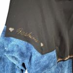 Lola Bianka Sweatshirt Large/XL Black Blue Denim Mixed Media Patchwork Y2K Glam Photo 4