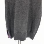 Ralph Lauren Y2K Rugby Grey V Wool Back Sweater Dress Striped Button Slit size M Photo 5