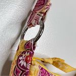 Vera Bradley  Lisa B Bali Slim Hobo Bag Purse Yellow Gold Pink Floral Photo 2