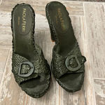 Anthropologie  Paola Ferri green woven heels Photo 1