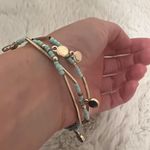 Gold & Mint Green Beaded Metal Layering Bracelet NWOT Photo 2