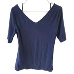 Lauren Ralph Lauren Shirt Women Medium Blue 1/2 Sleeve Casual Stretch V Neck EUC Size undefined Photo 1