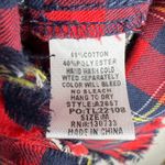 UMGEE Red Navy Yellow Plaid Frayed Hem Long Sleeve‎ Button Up Shirt Women Sz M Size M Photo 6