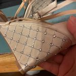 Badgley Mischka JEWELED SATIN WEDGES Photo 5