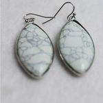 Source Unknown Southwestern Light Blue Faux Turquoise Dangle Drop Chic Silver Tone Earrings Photo 1