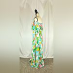 Japna  • Small Strapless Maxi Dress Modern Geometric Pastel Multi Color Flowy Photo 1