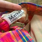 Vtg Matari Swim Bikini Bottoms Sz Large Abstract Picnic Plaid Rainbow Pink Photo 9