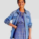 Knox Rose NWT Blue Denim Utility Jacket Size Small Photo 1