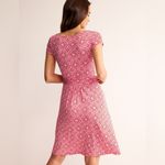 BODEN AMELIE JERSEY DRESS IN FLAME SCARLET / FLORAL MOSAIC SIZE 12 Long Red Photo 1