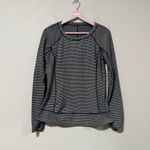 Lululemon Race Your Pace Long Sleeve Hyper Stripe Angel White/ Black Size 10 Photo 2