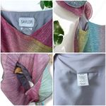 Saylor Myrah Metallic Rainbow Ombré Flutter Sleeve Midi Cocktail Dress Photo 10