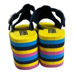 Blue Platform Foam Sandals Size 7 Rainbow Soles Wedges Slip On Summer Party Blue Photo 5
