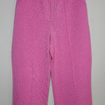 St. John Sport Santana Knit Pink Cropped Wide Leg Flat Front Pants Size 6 Photo 0