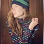 LA LIGNE X Target Size L Colorful Striped Turtleneck Ribbed Long Sleeves Top Blue Size L Photo 2