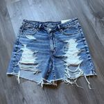American Eagle Highest Rise Baggy Shorts NEW Destroyed 12 Distressed Photo 1