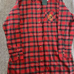 Ralph Lauren Lauren  Womens Long Sleeve Button Up Plaid Shirt Nightgown Size S Photo 0