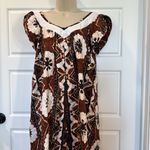 Vintage 1970s Waltah Clarke Souvenir Hawaiian Maxi Dress/Hawaii Islands Dress SM Brown Photo 1
