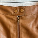 Free People NEW BROWN HIGH WAIST A-LINE VEGAN LEATHER MINI SKIRT SIZE 4 Photo 4