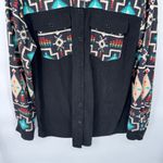 Rowdy Crowd Southwest Cowgirl Corduroy Button Front Shirt Jacket Womens L Black Size L Photo 2