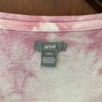 Aerie  Pink and White Tie Dye Soft & Sexy Flowy Relaxed Fit T-Shirt Large Photo 2