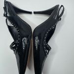 White House | Black Market WHBM Megan Studded Black Leather Sling Back Heels Size 8M Photo 5