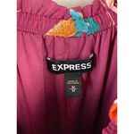 EXPRESS  Ladygang Burgundy Floral Satin Wrap Dress - Size - Medium Photo 3