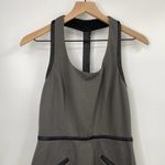 Cynthia Steffe Halter Neck Mini Sheath Dress Fitted T-Back Apron Gray Twill 6 Photo 2