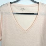 J.Crew Vintage Cotton V Neck T Shirt Women's XL Pale Pink Soft Everyday Basic Photo 3