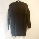 525 America Black Cable Knit Sweater Dress Sz M NWT – Puff Sleeve, Cozy Chic Size M Photo 6
