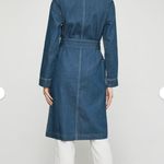 BCBGMAXAZRIA BCBG Blue Jean Denim Button Down Trench Coat Dress XS Photo 8