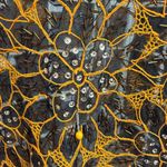 Vintage Lace Beaded and Lace Embroidered Shawl Cape Collar Top OSFM OS Black Size XL Photo 2