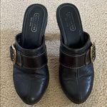 Coach Black Leather Buckle Clogs sz 8 Photo 0