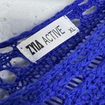 Zyia  Active Crochet Open Knit Knitted Cover Up Poncho Size XL Blue Beach Boho Photo 8