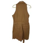 Banana Republic NEW  Camp Romper Women 10 Tan Khaki Linen Blend Button Front Photo 3