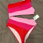 Beach Riot Joyce One Piece Fuchsia Red Neon Pink Sz M NWT Photo 3