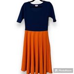 LuLaRoe  medium Nicole dress fitted bodice mid-length sleeves full circle skirt Photo 0