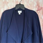 Caslon Navy Blue Drape Collar Knit Blazer Photo 3