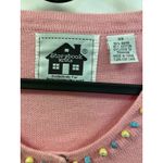 Storybook Knits Embellished Cardigan Pink Heart‎ Beaded Cottagecore Sweater Size M Photo 3