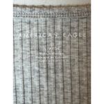 American Eagle ‎ Shirt Women Small Gray Ribbed Knit V Neck Henley Baby Tee NWT Photo 8