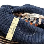 Madewell  NEW Brookdale Fair Isle Turtleneck Sweater Alpaca Cream Navy Orange XXL Photo 9