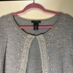 Lane Bryant Heather Gray cardigan Accent beaded front Photo 7