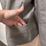 Alfani  Faux Leather Jacket Full Zip Taupe woman size MEDIUM Photo 3