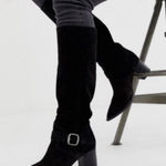 Free People Dahlia Slouch Pointed Toe Suede Boots in black SZ 36 6 Photo 0