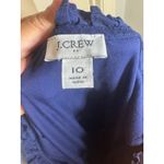 J.Crew  Navy Blue Cotton Ruffle Neck Tie Waist Midi Dress Size 10 Photo 7