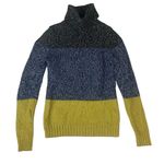 Boden size 4 small Women's Turtleneck Sweater knit color block Blue Photo 0
