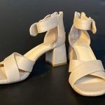 Alex Marie Adeline Leather Bow Block Heel Sandals Bisque Sz 6 Photo 2